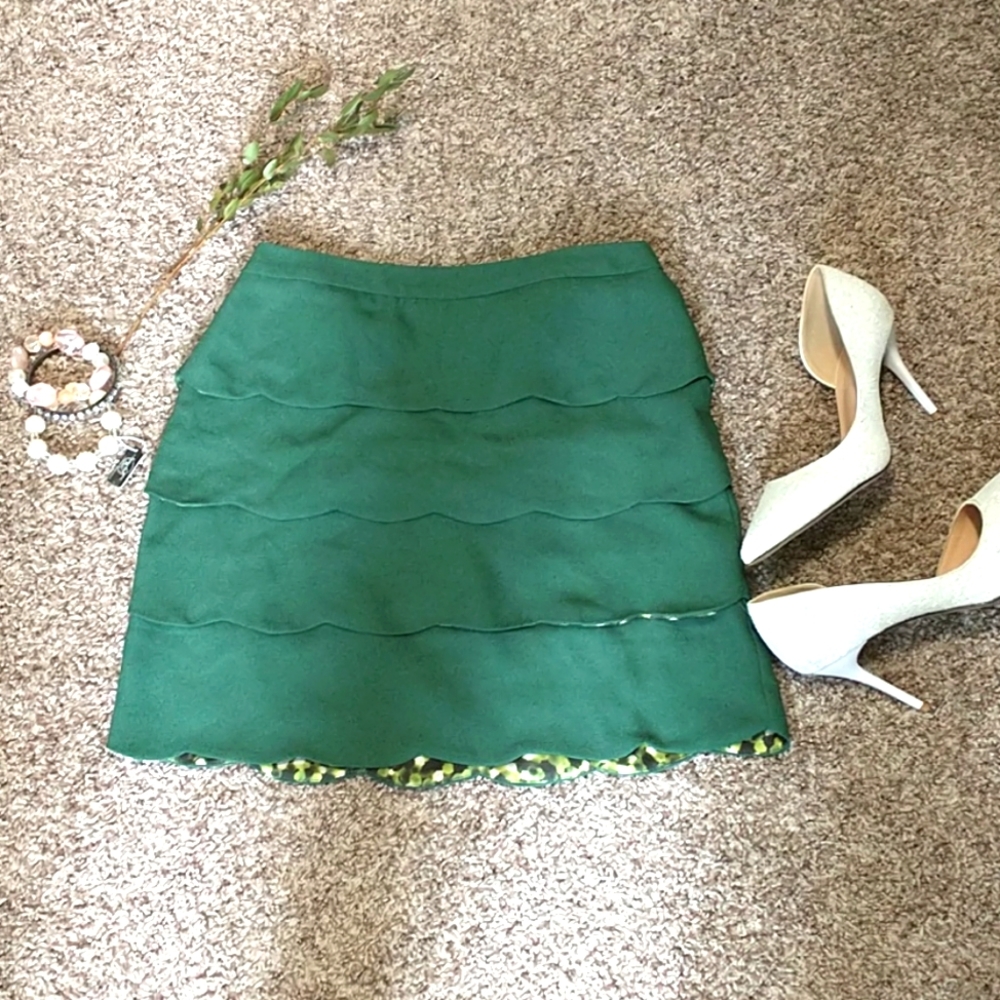Green Tiered Skirt